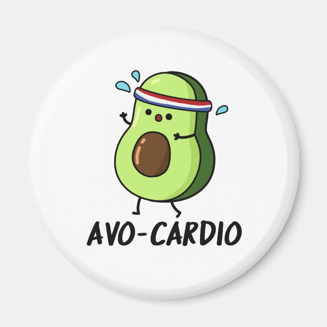 Avocardio Funny Excercise Avocado Pun Magnet (Framsidan)