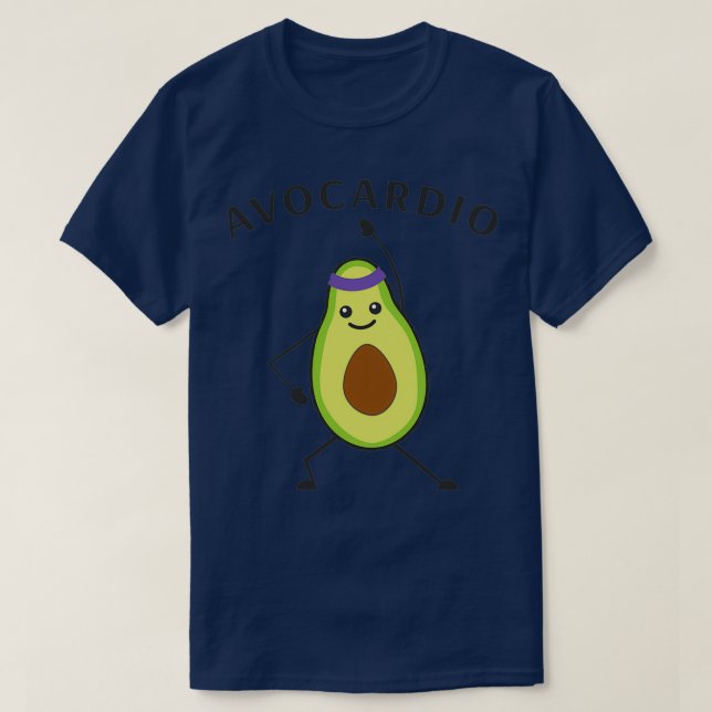 Avocardio Funny Fruit for Workout T Shirt (Design framsida)