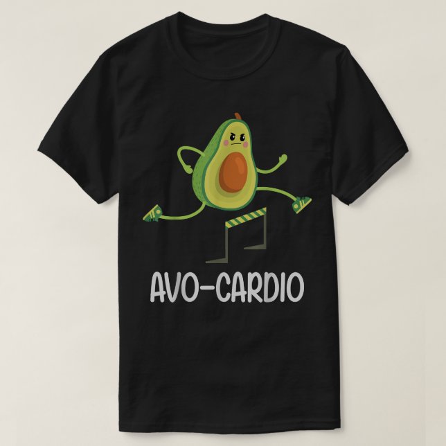 Avocardio Funny Guacamole Avocado Workout Vegan nr T Shirt (Design framsida)