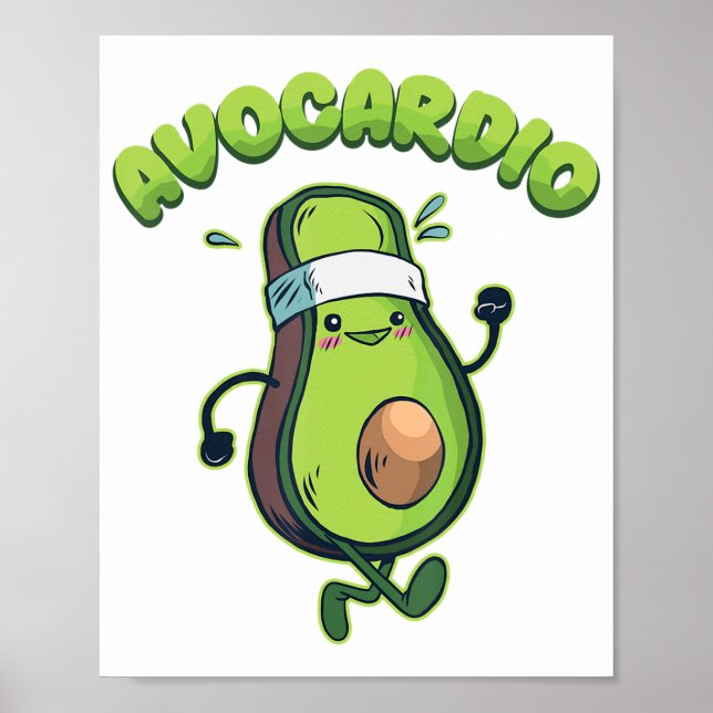 Avocardio Funny Running Marathon Springer Poster (Framsidan)