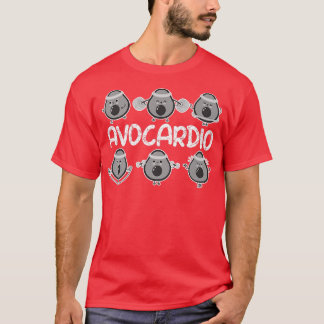Avocardio, Gym Funny, Avocado Workout För manar Wo T Shirt