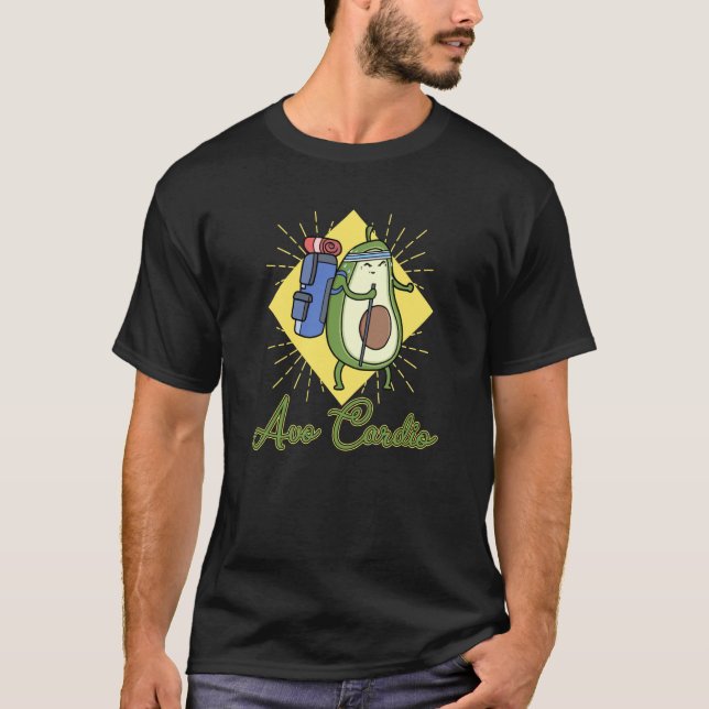 Avocardio hjärtfitness cardio sport vegan vegetar t shirt (Framsida)