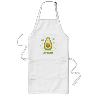 Avocato Apron, Funny Avocado Cat Apron, Cat Lover Långt Förkläde