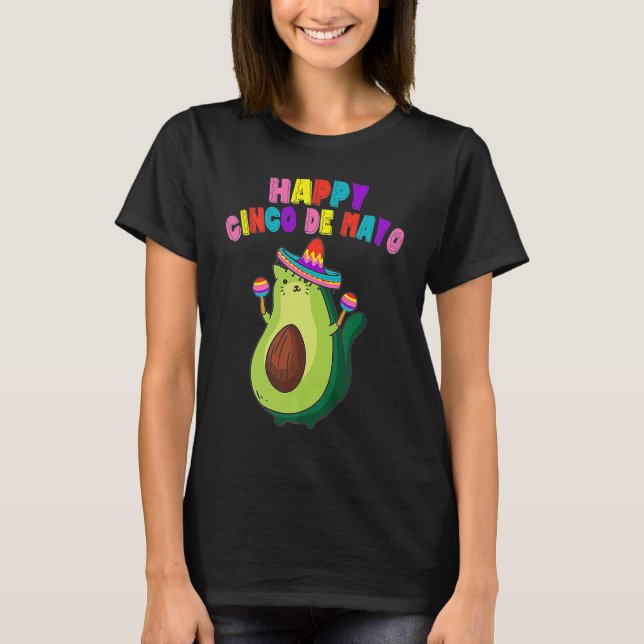 Avocato Avocado Cat Cinco De Mayo Vegan Kitten Mex T Shirt (Framsida)