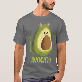 Avocato Avocado Cat Lover Cute Kawaii Cat Ansikte T Shirt