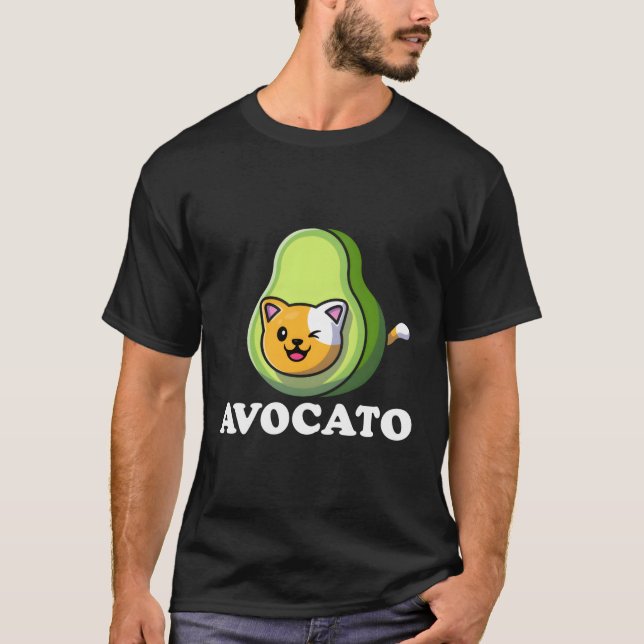 Avocato Avocado Cat Vegan Vegetarian Keto Diet T Shirt (Framsida)