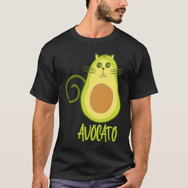 Avocato Avokado Katt och Veganer T Shirt (Framsida)
