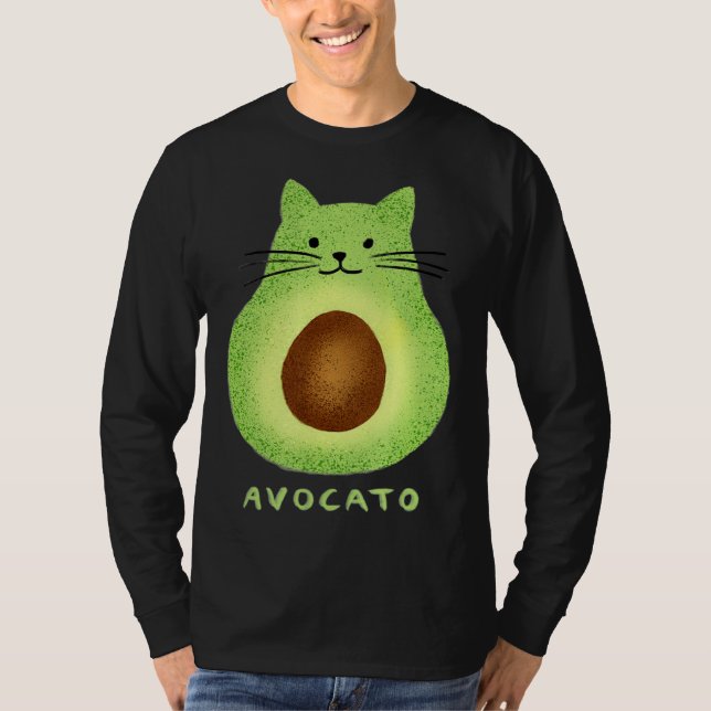 Avocato  Cute Cat Avocado Vegan And Cat  Kitten T Shirt (Framsida)