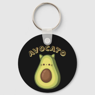 AVOCATO - Funny Cute Cat & Avocado Älskare Keychai Nyckelring