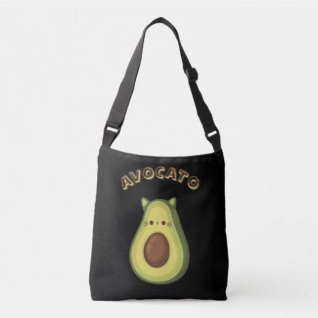 AVOCATO - Funny Cute Cat & Avocado Älskare Tote Ba Axelväska (Framsida)