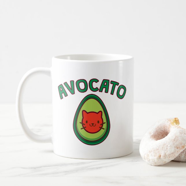 Avocato katt och rolig kattälskare för avokado kaffemugg (Med munk)