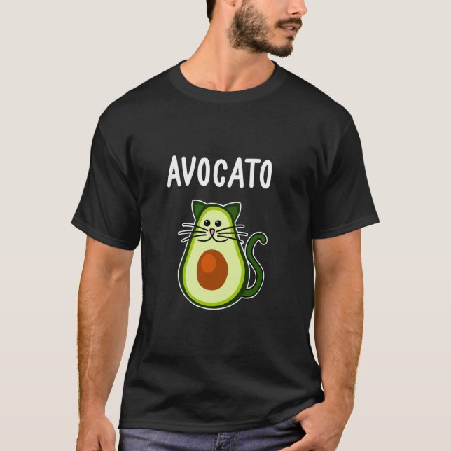 Avocato Shirt Cute Avocado Cat T (Framsida)