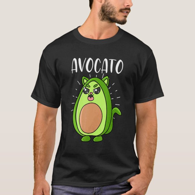 Avocato Vegan Avocado Cat Hangover Cat Owner T Shirt (Framsida)