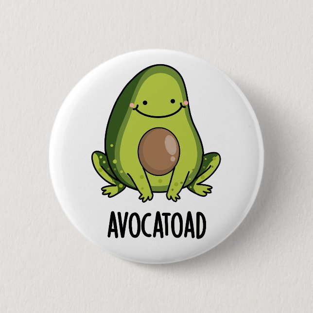 Avocatoad Funny Avocado Toad Pun Knapp (Framsida)