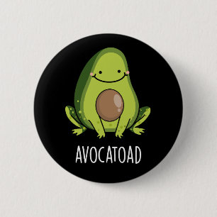 Avocatoad Funny Avocado Toad Pun Mörk BG Knapp