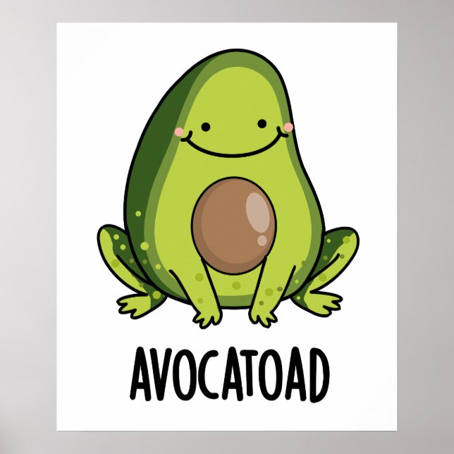 Avocatoad Funny Avocado Toad Pun Poster (Framsidan)