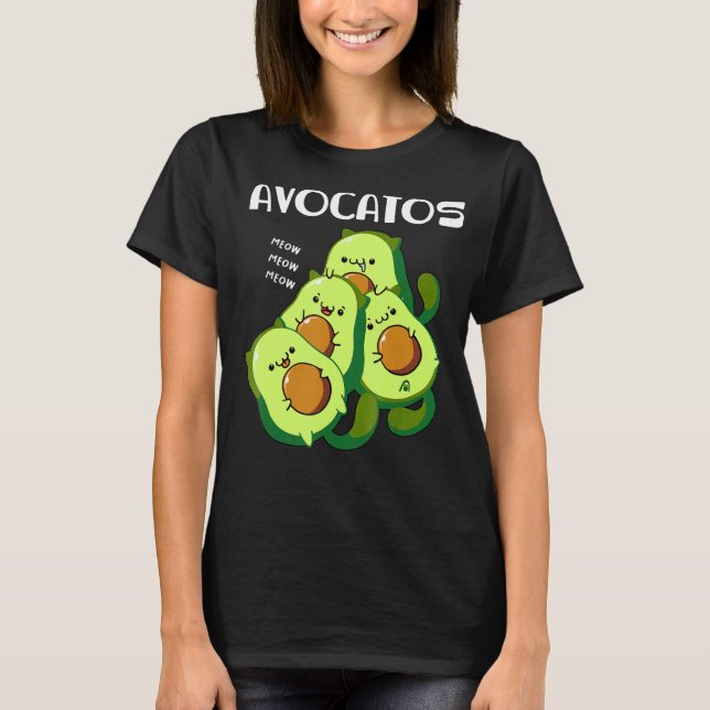 Avocatos Avocado Cat Cute Cat Mamma Pappa T Shirt (Framsida)