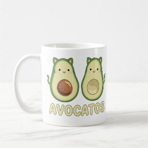 Avocatos Kawaii Cat & Avocado Kaffemugg