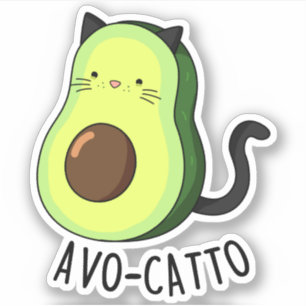 Avocatto Funny Avocado Cat Pun Klistermärken