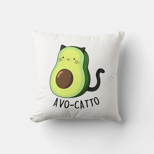 Avocatto Funny Avocado Cat Pun Kudde (Framsida)