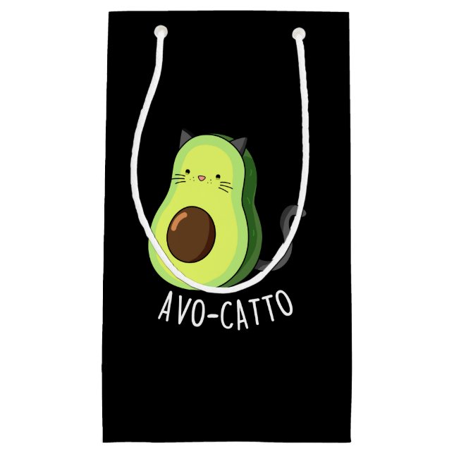 Avocatto Funny Avocado Cat Pun Mörk BG (Framsidan)