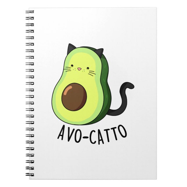Avocatto Rolig Avokado Katt Puns  Anteckningsbok (Framsidan)