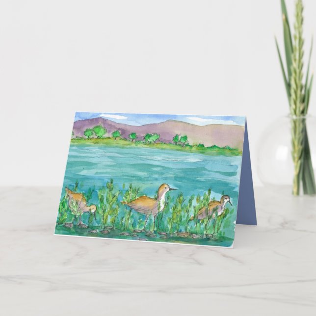 Avocet Sjö Shore Birds Grattis på födelsedagen Kort (Framsida)