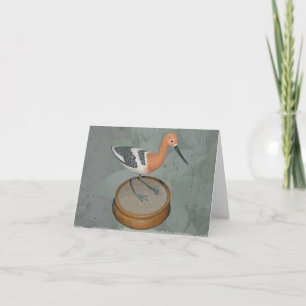 Avocet Woodcarving Note Card Kort