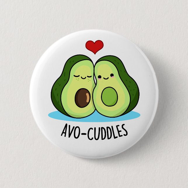 Avocuddles Funny Avocado Couple Pun Knapp (Framsida)