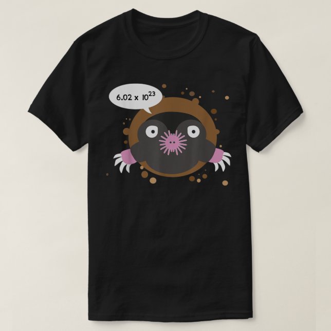 Avogadro-nummer. Cute Mole Day Chemist Gift T Shirt (Design framsida)