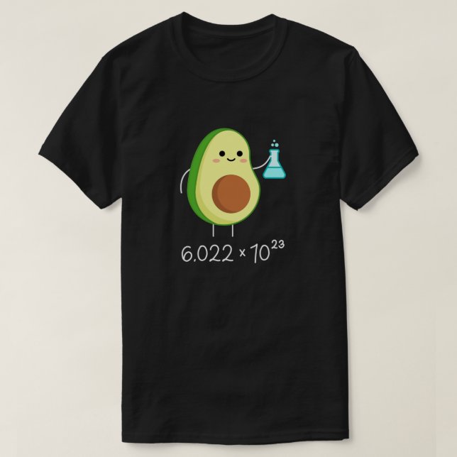 Avogadros nummer Pun. Cute Avocado Chemist. T Shirt (Design framsida)