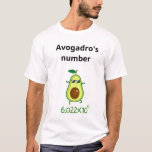 Avogadros nummer t shirt<br><div class="desc">En bild av Avogadors nummer för kemi och vetenskap älskare. Det är en paradox att det liknar avokado-fruktens namn. . Jag hoppas att du gillar min design.</div>