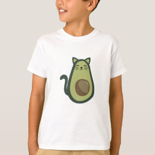 Avogato Avocado Cat Funny Food Grönt T Shirt