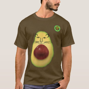 AVOGATO AVOCADO KATTUNGE KAT CAT ANSIKTE T SHIRT