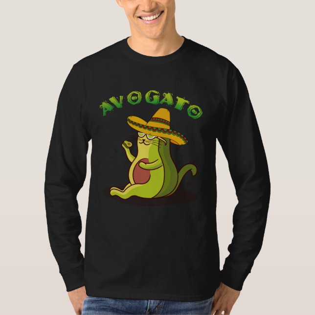 Avogato Cat Avocado Cinco de Mayo Cute Cat Mexico  T Shirt (Framsida)