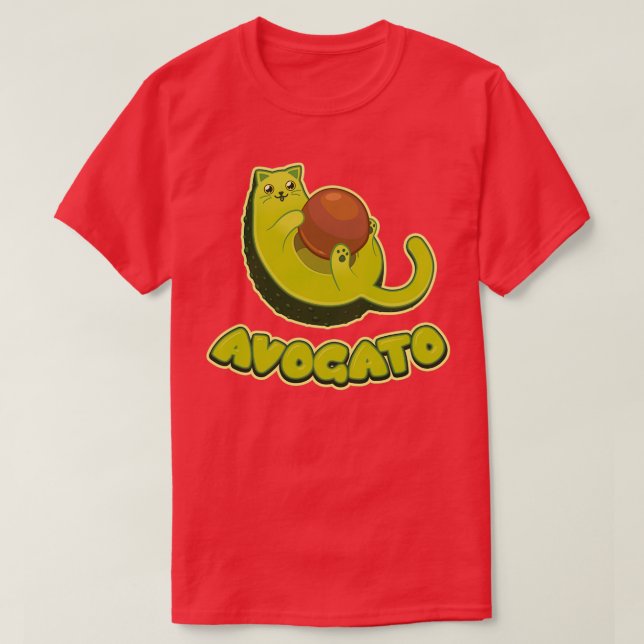 Avogato Cat Avocado T Shirt (Design framsida)