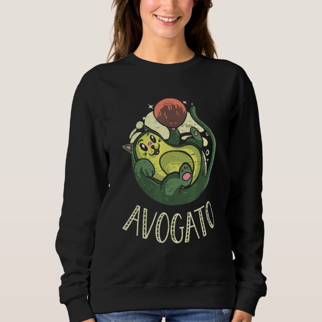 Avogato Cat Feline Meow Guacamole Vegan and Vegeta T Shirt (Framsida)