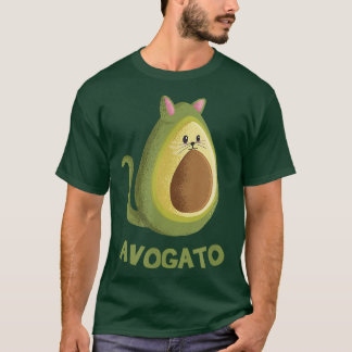 Avogato Funny Avocado Cat Cute Ansikte Graphic T Shirt