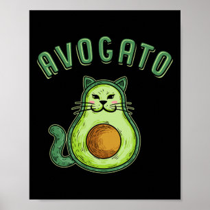 Avogato - Funny Cinco De Mayo Avocado Cat Poster