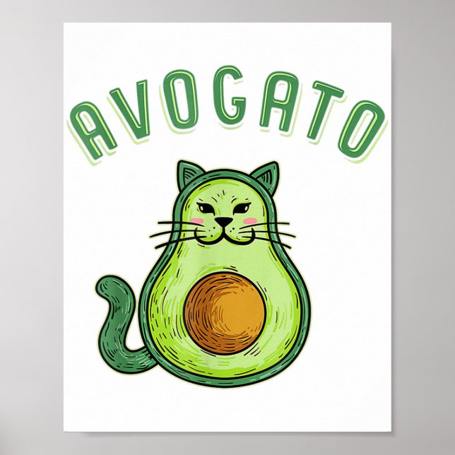 Avogato - Funny Cinco de Mayo Avocado Cat Poster (Framsidan)