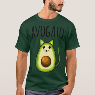 Avogato Women Funny Avocado Cat Vegetarian Vegan T Shirt
