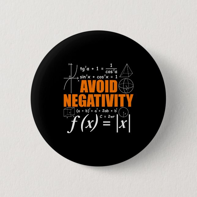 Avoid Negativity Funny Math Mathematician Teacher  Knapp (Framsida)