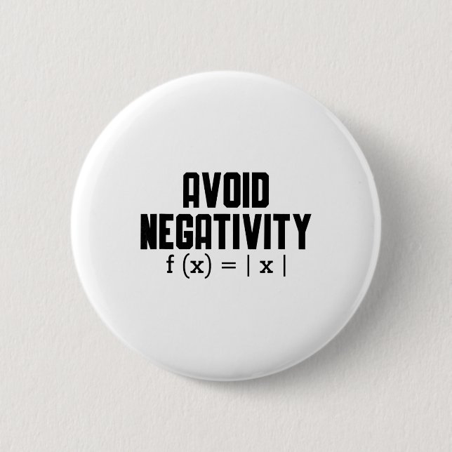 Avoid Negativity Funny Teacher Math Equation Quote Knapp (Framsida)