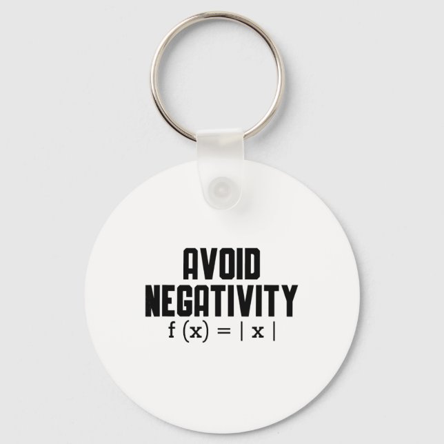 Avoid Negativity Funny Teacher Math Equation Quote Nyckelring (Framsida)