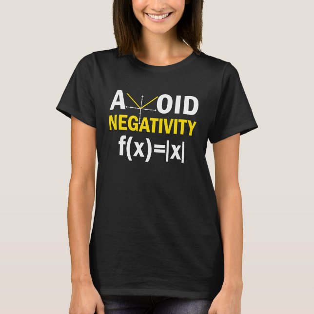 Avoid Negativity  Math Pun Equation T Shirt (Framsida)