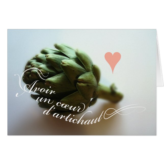 Avoir Un Coeur D'artichaut Hälsningskort (Framsidan Horizontal)