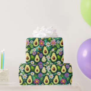 Avokado Bees and Flowers Presentpapper