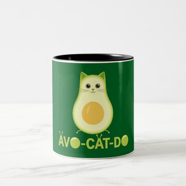 avokado cat kattunge Två-Tonad mugg (Center)