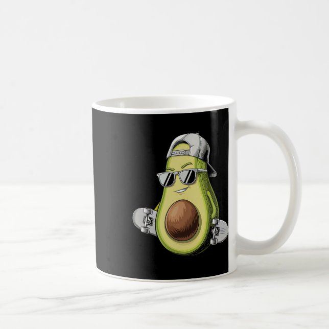 Avokado Cool Skateboarding Avokado Med Keps  Kaffemugg (Höger)