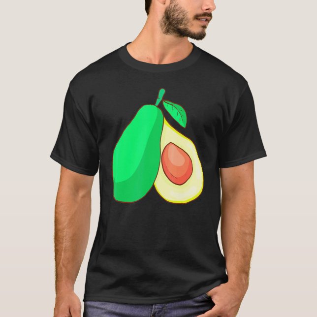 Avokado Frukt Mat Vegan Vegetarian T Shirt (Framsida)